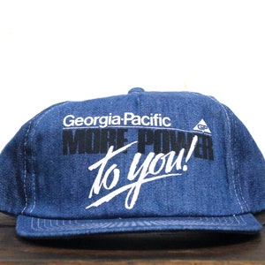 Vintage Denim Trucker Hat Snapback Baseball Cap GP Georgia Pacific Più potere a te Borsa della società di carta Scatola di cartone Imballaggio USA Made