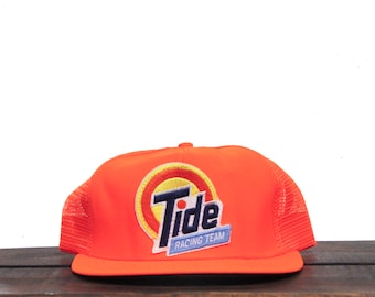 Vintage Trucker Hat Snapback Baseball Cap Tide Racing Team Laundry Detergent Soap Nascar Patch Made In USA
