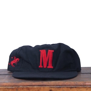 Vintage 90s Marlboro M Cigarettes Tobacco Rodeo Cowboy Unstructured Strapback Hat Baseball Cap