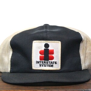 Vintage Trucker Hat Snapback Gorra de béisbol Sistema interestatal Transporte de carga Trucking Hauling Patch Made in USA
