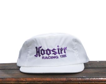 Vintage Hoosier Racing Reifen Hot Rod ziehen Streifen Made in USA Snapback Trucker Hat Baseballmütze