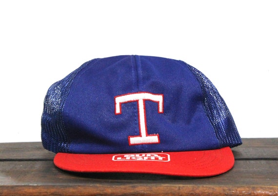 Vintage 1980s Twins Texas Rangers Script Snapback Hat MLB