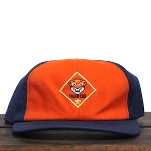 Vintage 90s Cub Scouts Tiger Cub Boy Scouts Camping Outdoors Snapback Hat Baseball Cap USA Made