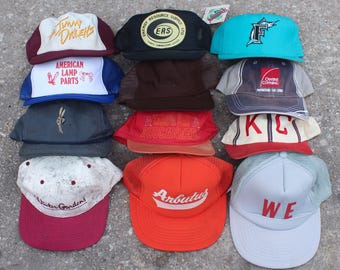 Vintage Distressed Trucker Hat Variety Pack One Dozen Snapback Baseball Caps Lot Collection Bulk Wholesale - DAMAGED - Sold AS-IS!