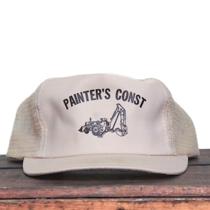 Vintage Painter Construction Backhoe Heavy Equipment Digging Trenching Contractor Trucker Hat Snapback Baseball Cap