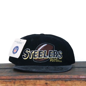 Vintage 90s Distressed Beater Pittsburgh Steelers Football NFL Pennsylvania Snapback Hat Baseball Cap