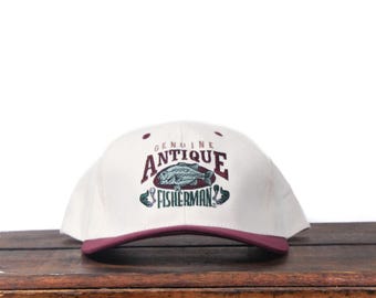 Vintage 90s Washed Out Snapback Baseball Cap Genuine Antique Fisherman Been There Done That Gone Fishin' Angler Outdoorsman Fish