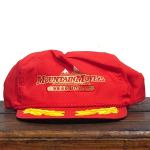 Vintage Mountain Movers Site & Utility Work Construction Bulldozer Excavator Heavy Equipment Contractor Trucker Hat Strapback Baseball Cap