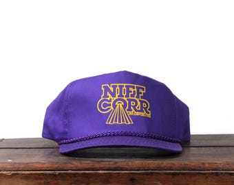Cappello da camionista vintage viola con chiusura a scatto, berretto da baseball Niff Corr, forniture edili, ferramenta, legname, fai da te, Indiana