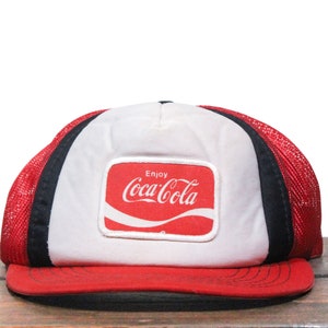 Vintage Coke Coca Cola Logo Soda Pop Drink Patch Trucker Hat Snapback Baseball Cap