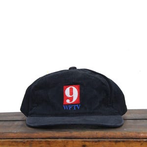 Vintage 90s WFTV Channel 9 News Orlando Florida Television Station TV Network News Show Strapback Hat Baseball Cap