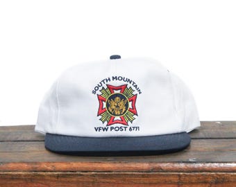 Gorra de béisbol vintage estilo camionero con cierre a presión, South Mountain VFW Puesto 773, Veteranos de Guerras Extranjeras, Marina, Ejército, Fuerza Aérea, Infantería de Marina, Dillsburg, PA, EE. UU.