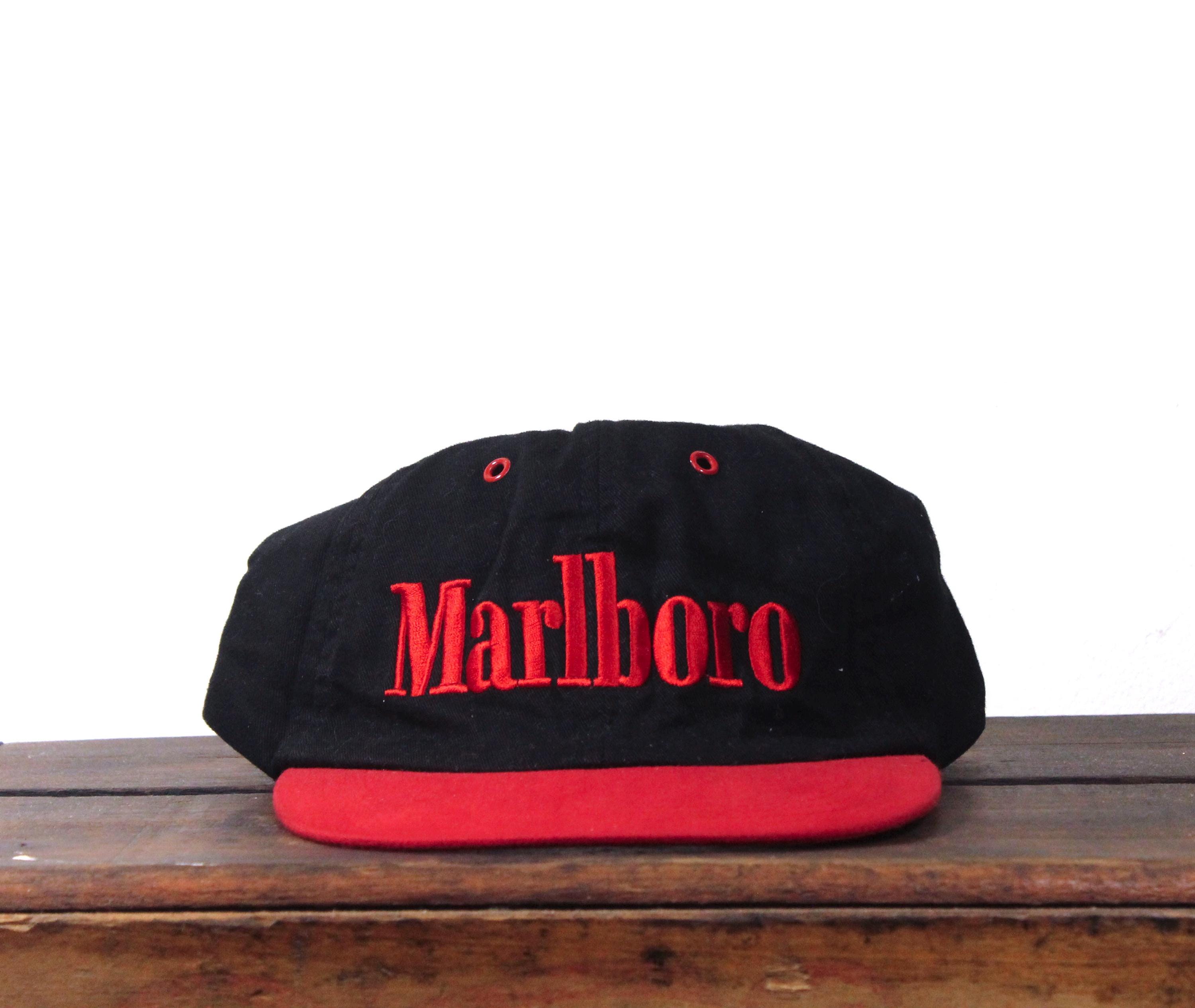 Vintage 90s Marlboro Cigarettes Tobacco Logo Unstructured Snapback