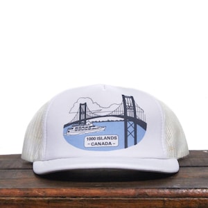Vintage 1000 Islands Bridge Canada Toronto Ontario Canadian Provence Snapback Trucker Hat Baseball Cap