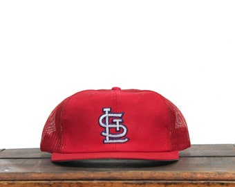 Vintage 80s St Louis Cardinals Cards Missouri MLB Snapback Mesh Back Trucker Hat Baseball Cap