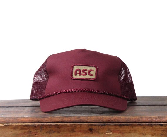 Vintage ASC Logo Letters Initials Patch Trucker H… - image 1