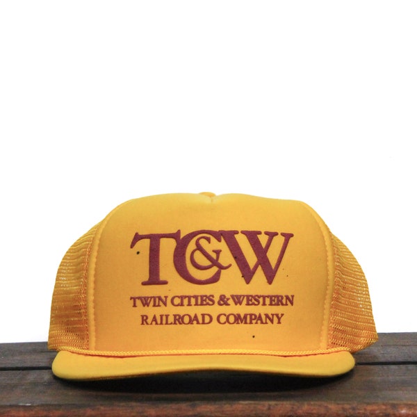 Vintage TC&W Twin Cities And Western Railroad Co Freight Train Engine Locomotive Railway Minnesota Trucker Hat Snapback Baseball Cap