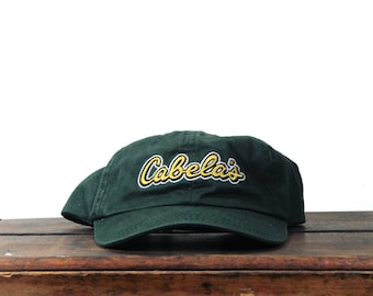 Vintage 90s Unstructured Strapback Hat Baseball Cap Cabela's Hunting Outdoor Outfitters Camping Fishing