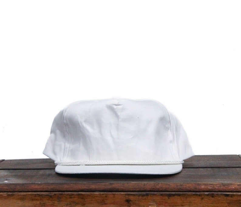 Vintage Blank White Trucker Rope Hat Snapback Baseball Cap image 1