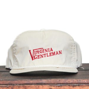 Vintage Distressed Beater Trucker Hat Snapback Baseball Cap Virginia Gentleman Cheap Bourbon Whiskey Liquor Alcohol Drinking Made In USA