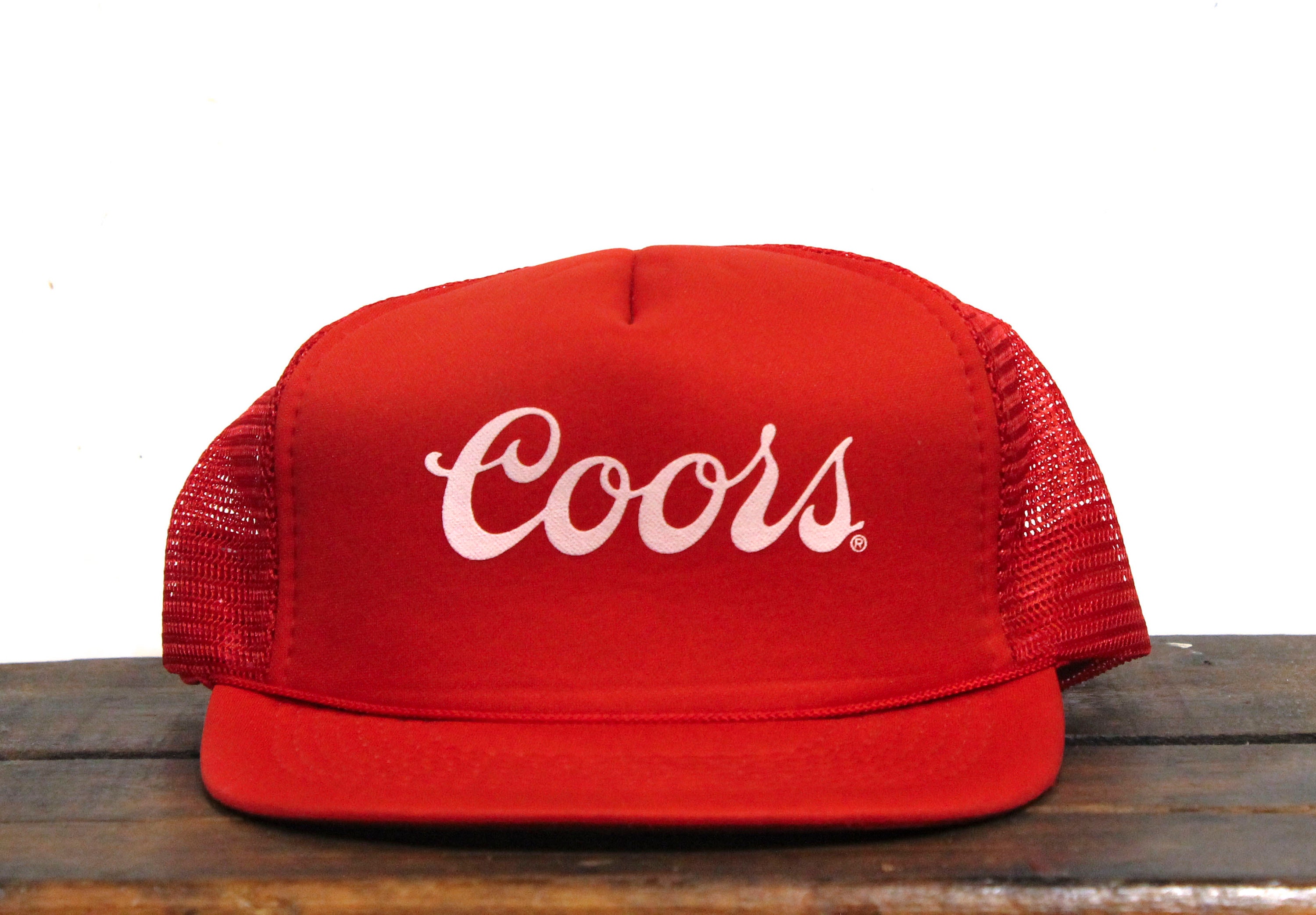Vintage 90s Trucker Hat Snapback Baseball Cap Coors Banquet Beer 