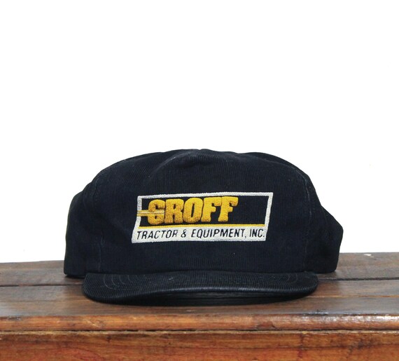 Cappello Da Camionista Vintage Groff In Velluto A Coste, Trattore E Attrezzatura Case Farm Implements International Harvester Pennsylvania, Berretto Da Baseball Con Cinturino Posteriore USA - Italia - 7