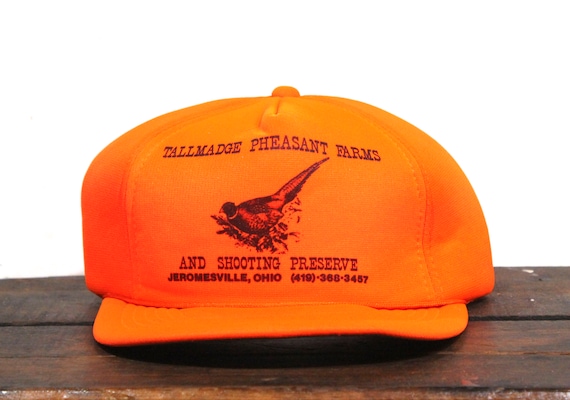 Vintage Blaze Orange Tallmadge Pheasant Farms & Shooting Preserve  Jeromesville Ohio Hunting Fishing Guns Trucker Hat Snapback Baseball Cap -   Canada