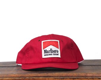 Vintage Marlboro Racing Team Cigarettes Tobacco Nascar Penske Snapback Trucker Hat Baseball Cap Made In USA