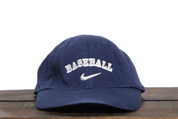 Vintage 90s Blue Minimal Nike Baseball Athletic A… - image 1