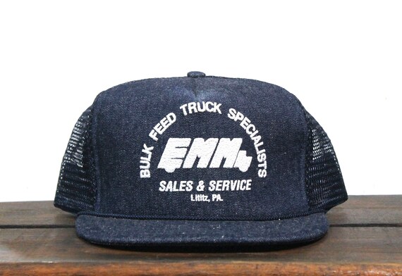 Vintage Denim Snapback Trucker Hat 