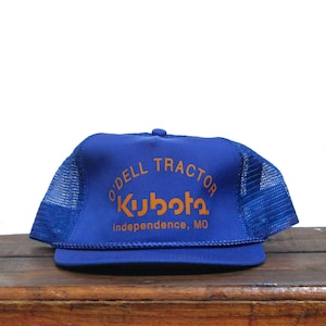 Vintage O&#39;Dell Tractor Kubota Farm Equipment Machinery Dealer Independence MO Missouri Snapback Trucker Hat Baseball Cap