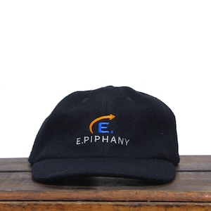 Vintage 90s Unstructured Wool Strapback Hat Baseball Cap E.Piphany Marketing Software Solutions Windows 95 Computer Internet Epiphany