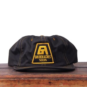 Vintage 80-tals Golden Acres majsfrön bonde jordbruk gröda avkastning tillverkad i USA truckerkeps snapback basebollkeps patch