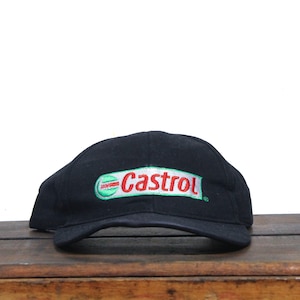 Vintage Strapback Hat Baseball Cap Team Castrol Synthetic Motor Oil Racing Cars Motorcycle Low Profile