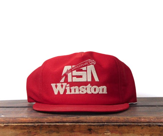 Vintage ASA Amateur Softball Association Initials Letters Team Beer League Winston  Cigarettes Trucker Hat Snapback Baseball Cap Made in USA