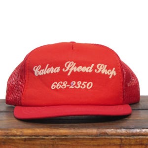 Vintage Calera Speed Shop Alabama Drag Racing Antique Classic Race Car Snapback Trucker Hat Baseball Cap