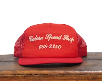 Vintage Calera Geschwindigkeits-Shop Alabama ziehen die antike klassische Rennauto-Sperre Fernlastfahrer-Hut-Baseballmütze