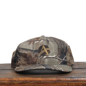 Vintage 90 Woodland Camo Camouflage Hunting Applied Industrial Technologies Industrial Parts Supply Snapback Hat Baseball Cap Made In USA