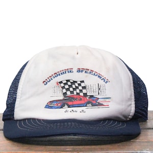 Vintage Distressed Sunshine Motor Speedway St Petersburg Florida Winston Cup Nascar Racing Trucker Hat Snapback Baseball Cap