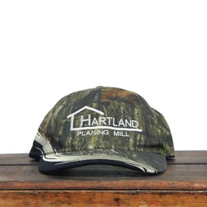 Gorra de béisbol con correa para el hombro, estilo vintage, con camuflaje de bosque, de roble musgoso, para caza, aserradero, procesamiento de madera, Hartland