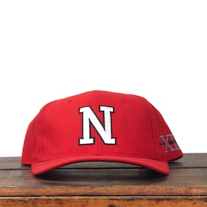 Vintage Y2K University Of Nebraska Cornhuskers Huskers Go Big Red College NCAA Football Big 12 Conference Strapback Hat Baseball Cap