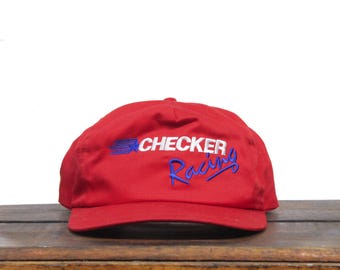 Vintage Checker Racing Auto-Teile Geschäfte Geschwindigkeit Leistung Auto Mechaniker Hot Rod Trucker Hat Snapback Baseball Cap