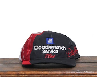 Vintage Trucker Hat Snapback Baseball Cap Dale Earnhardt Sr The Intimidator #3 Nascar Goodwrench Racing Winston Cup Champion Checkered