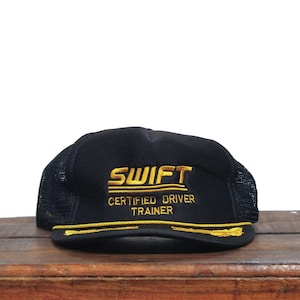 Vintage Trucker Hat Snapback Baseball Cap Swift Freight Certified Driver Trainer Trucking Haul 18 Wheeler Big Rig Tractor Trailer Semi Truck