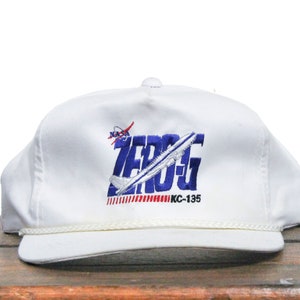 Vintage Distressed Trucker Hat Snapback Baseball Cap NASA Zero Gravity Simulator Plane Airplane KC-135 Vomit Comet Space Agency Rocket