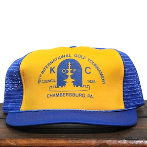 Vintage Snapback Trucker Hat Baseball Cap Knights Of Columbus K Of C Fraternal Organization Club Golf Tournament Chambersburg PA