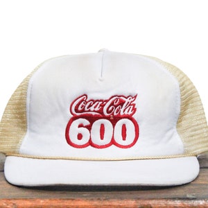 Vintage Distressed Snapback Trucker Hat Baseball Cap Coca Cola 600 Charlotte Motor Speedway Winston Cup Nascar Racing USA Made