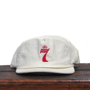 Vintage Corduroy Trucker Hat Snapback Baseball Cap Seagrams 7 American Whiskey Liquor Alcohol Drinking Cocktail