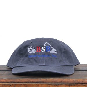 Vintage 90er Jahre Washed Out BSB Baustelle Bagger Bagger Bobcat Unstrukturierte Strapback Hut Baseballkappe