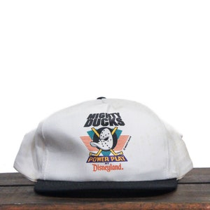 Vintage Distressed Beater 90s Mighty Ducks Power Play Disneyland Resort California Hockey NHL Snapback Hat Baseball Cap
